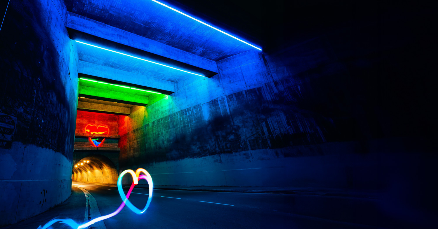 Lichtspiele im Tunnel