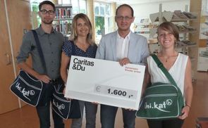 V. l.: Jakob Keferböck, Monika Wagner, Andreas Falkner (Caritas in OÖ), Eva Nessl. / Foto: KTU Linz
