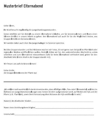 Musterbrief Elternabend