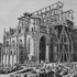 Baustelle des Neuen Doms in Linz, um 1884